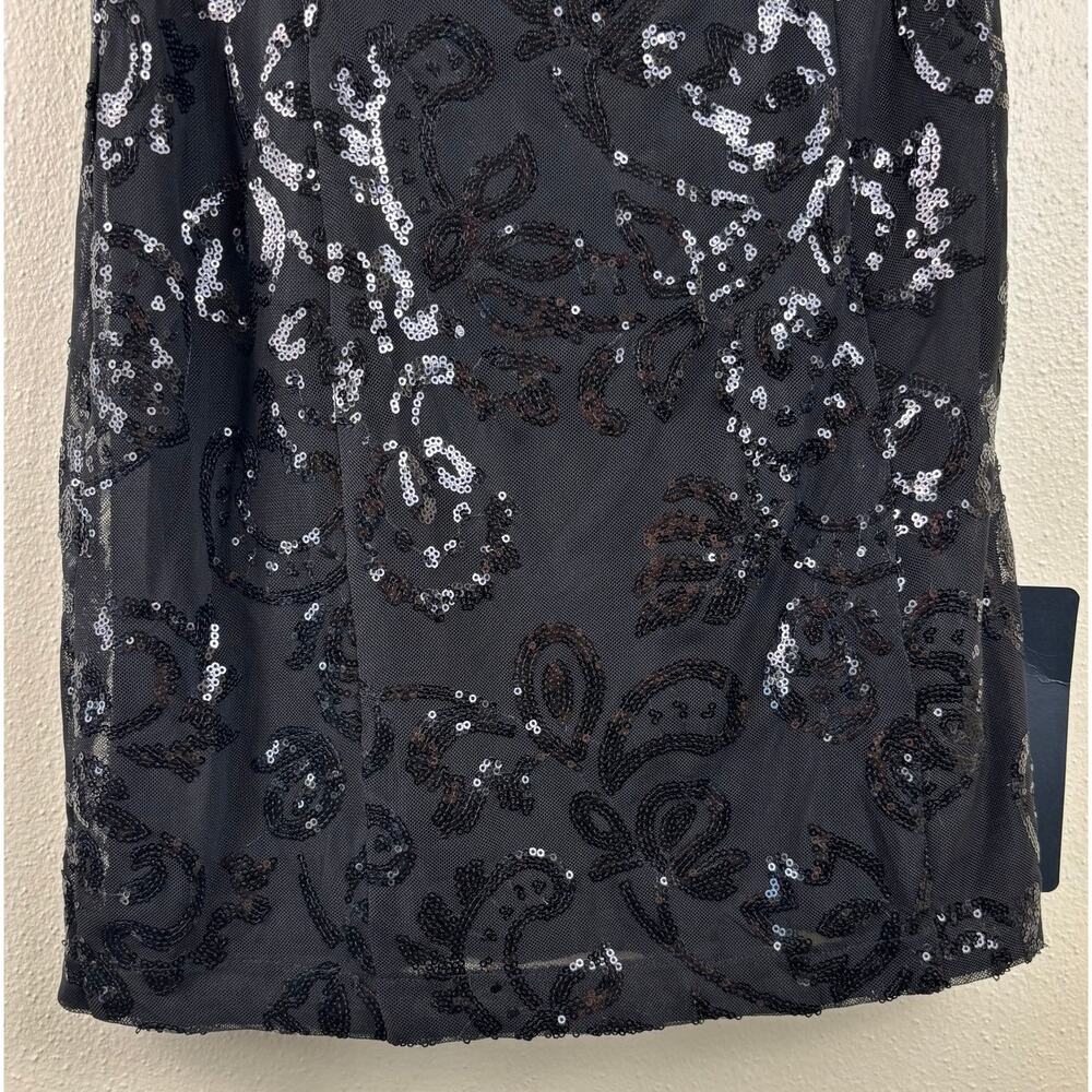 Lulu's Glittery Beauty Black Sequin One-Shoulder Mini Dress Size Small - Picture 7 of 12